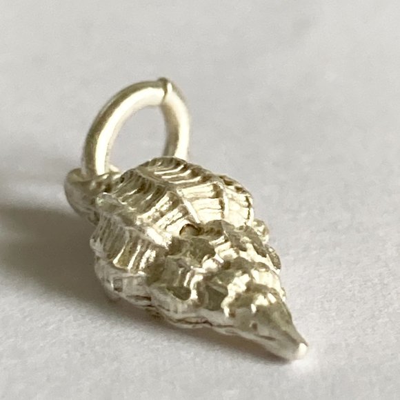 Vintage Sterling Silver Conch Shell Charm Pendant 925 For Bracelet Necklace - Picture 3 of 9